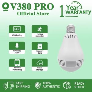 V380 PRO CCTV Kamera 1080P Bola lampu dapat dihubungkan secara nirkabel ke monitor PTZ HD