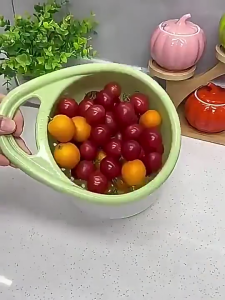 HI C1091 2in1 Keranjang 2 Lapis Multifungsi Strainer Bowl Serbaguna  Pengering Sayur Buah Wadah Tirisan