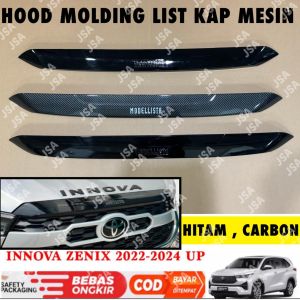 Hood Molding Zenix Modelista 2022 2024 2025 List Kap Mesin Hitam Carbon Glossy Doff .