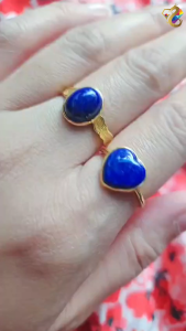 Collection Grade Emperor Blue Lapis S925 Silver Adjustable Rings (Oval/Heart)