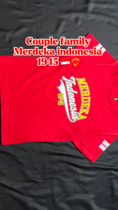Kaos T-Shirt Anak Dewasa Couple Keluarga Merdeka Indonesia Warna Merah