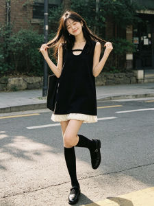 LIRUSHAN | Sleeveless Slimming Black Dress Short