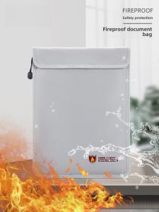 Fireproof Document Storage Bag Home Business Archive Sealable Waterproof Moisture Proof Fabric Bag for Personal And Business Use