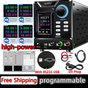 KUAIQU พลังงานสูง แหล่งจ่ายไฟ DC 000V 400V 300V 200V 600V 10A 30V 1A DC POWER SUPPLY แบบตั้งโปรแกรมได้พร้อมพอร์ต RS232/USB ปรับม้านั่งห้องปฏิบัติการได้ซอฟต์แวร์เชื่อมต่อพีซีแก้ไขข้อมูลที่เก็บไว้