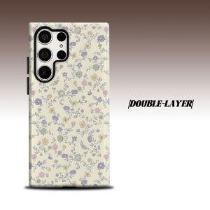 Vintage Pastel Floral For Samsung Galaxy S26 S25 S24 A56 A36 Dual Layer Luxury Fashion Full Lens Protective Case