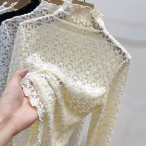 chaqi | Fleece Lined Womens Base Shirt Winter Fashion Slim Fit Warm Versatile Inner Wear Long Sleeve Half High Collar Korean Style Top