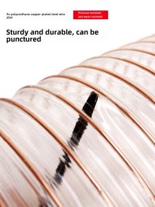 PU Dust Extraction Pipe Wood Shavings Retractable Ventilation Tube Polyurethane Steel Wire Copper Coated Pipe Transparent Soft Tube