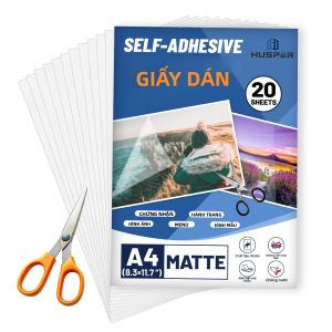 20 Tờ A4 Matte Clear Tự Dán Cán Phim PVC Chống Thấm Nước Bảo Vệ Tài Liệu & Ảnh Không Cần Máy Cán