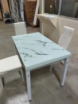 Importa Meja Makan Kaca Meja Makan tempered glass 4 Kursi Terlaris Cirebon Bandung Jabodetabek