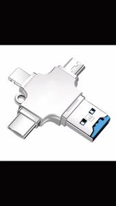 Đầu Đọc Thẻ Nhớ 4 Trong 1 Cho iPhone iPad Android Mac PC Máy Ảnh - Đầu Đọc Thẻ SD/TF Đa Chức Năng Di Động USB C/Lightning/Type C