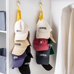 Sun Protection Hat Storage Organizer Hat Rack Hook Door Back Clip Hat Holder Six Hooks Plastic Material Heavy Duty Three to Five Kilograms