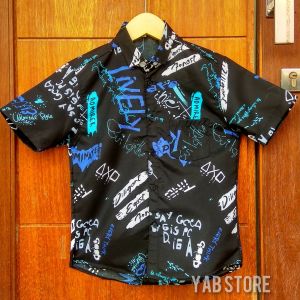 kemeja anak laki laki motif surfing usia 2-12 tahun