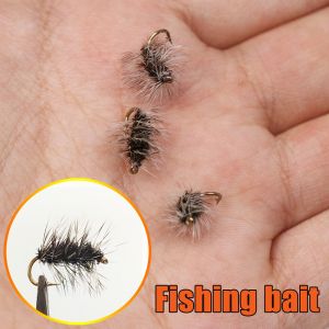 Fishing Lures 5PCS Gnat Dry Fly Size 10 18 Assortment River Small Flies Trout Grayling Peacock Herl Body Grizzle Hackle