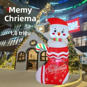 Trang Trí Giáng Sinh Hình Người Tuyết Bơm Hơi 6FT Với Đèn LED Tích Hợp Cho Sân Trong Nhà Và Ngoài Trời Sân Vườn Bãi Cỏ Quảng Trường