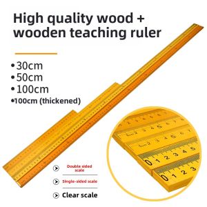 Teaching Tool 1 Meter Wooden Ruler Real Wood Straight Ruler Meter Stick Educational Equipment Drawing Measuring Tools Bamboo Ruler