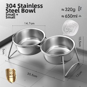 7o | Elevated Pet Feeding Bowl Anti-Spill 304 Stainless Steel