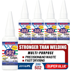 502 super strong quick-drying adhesive professionally used for daily repair of toy plastics is white transparent and odorless