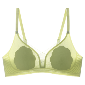 Miiow | Ultra-Thin Summer Cool Feeling Seamless Soft Support Womens Underwear Rabbit Ear Cup Gathered Bra Vest Small Beautiful Back