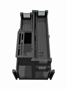 Full-Function Pull Out Adjustable Seasoning Basket Cutlery Holder Aluminum Alloy with Tempered Glass Storage Cabinet