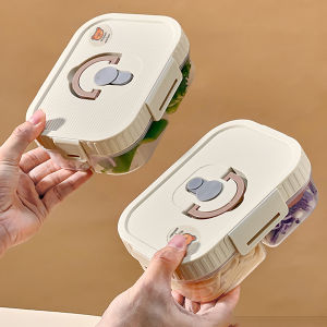 WORTHBUY Clear Plastic Compartment Lunch Box Portable Students Kids Bento Box Microwave Safe Sealed Lunch Container With Handle