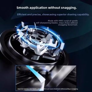 MONLEYTA | Portable Mini Electric Shaver For Men German Precision Stainless Steel Blade Rotating Head Waterproof Chargeable Beard Trimmer