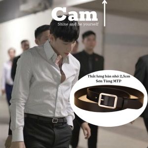 Dây Thắt Lưng Bản Nhỏ Sơn Tùng 2.3cm Đục Lỗ May Viền - Dây Nịt Lưng Nam Nữ Kiểu Hàn Quốc 2.3cm Chữ Nhật Lỗ Maxshopdoc
