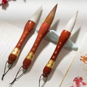 Professional Chinese Calligraphy Ti Dou Brush - Wolf/Goat/Combination Hair Large Writing Brush for Couplets Banner Scripts & Ink Painting (Solid Wood Handle)