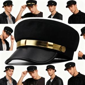 Chauffeur Hat for Men Women Classic Vintage Captain Hat Newsboy Cap Costume Hats