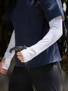 MiiOW | Tay áo chống nắng bằng lụa băng MiiOW dành cho nam mùa hè ngoài trời thể thao chống tia UV Tay áo đen bảo vệ tay chống nắng