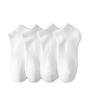 Mens Summer Cotton Socks Anti-Odor Absorbent Sport Short Socks White Pure Cotton Antibacterial Sweat Absorbing Teenage Boys Socks