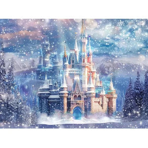 1000PCS Jigsaw Puzzle Frozen Ice Castle With Princess Birthday Theme For Adults Stress Relief Relaxing Hobby Brain Teaser Gift