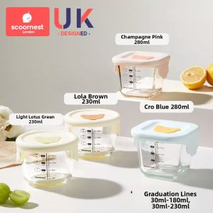 KESCOORL | Steamable Glass Baby Food Storage Container Set