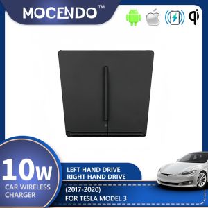 15W QI Wireless Charging Phone Charger Fast Charging Plate Panel Storage Box for Tesla Model 3 2017-2020(2 USB input)
