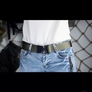 Sabuk Pria Kanvas Nilon & Gesper Kopel Besi