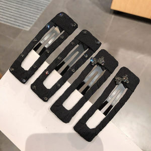 Black Fabric Hair Clips Womens Side Bobby Pins Hair Accessories Korean Style Fresh out Fashion Hair Barrettes Hair Decorations