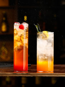 Light Bottomless Glass Cocktail Glass Minimalist Long Glass Collins Glass Juice Cup Long Straight Glass For Home