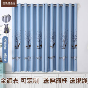 Simple Modern Bedroom Curtains No Drilling Required Install Light Blocking North European Style Adjustable Rod Complete Set