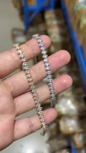 New Marquise Oval Square Cut Luxury Silver Color on Hand Tennis Bracelet Bangle for Women Party Gift Jewelry