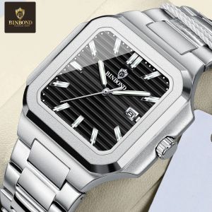 นาฬิกาข้อมือผู้ชาย BINBOND แบรนด์ดัง หรูหรา สไตล์สปอร์ต ควอตซ์ ตัวเรือนสแตนเลสกันน้ำ พร้อมฟังก์ชั่นโครโนกราฟ นาฬิกาข้อมือผู้ชาย Relogio Masculino