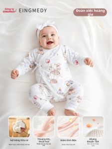 Áo liền thân EINGMEDYFRESH vải cotton nguyên chất cho bé sơ sinh 0-3 tháng tuổi