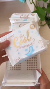 UUCARE Cool Tech Wing Mint Extract Soft Cotton Breathable Sanitary Pads Panty Liner ( 24cm ) ( 28cm ) ( 15cm )