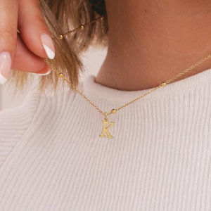 Hot Sale A-Z Letter Necklace 18K Gold Plated Necklace Cute Stainless Steel Necklace for Women