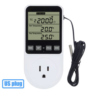 AC110~230V Temperature Controller Socket LCD Display Timer Switch Multifunction Thermostat Outlet EU US UK FR Plug Thermometer