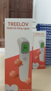 Nhiệt kế hồng ngoại đo trán chính hãng Treelov DT-9816 + tặng miếng dán hạ sốt Treelov