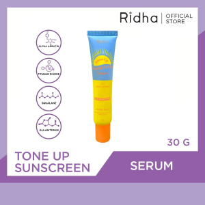 RIDHA Tone Up Sunscreen Serum with Alpha Arbutin and Spf 30