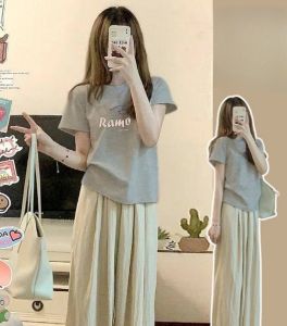 Retro American Printed Cotton T-Shirt Women Summer Loose Short Sleeve Casual Slimming Top Comfortable Breathable round Neck