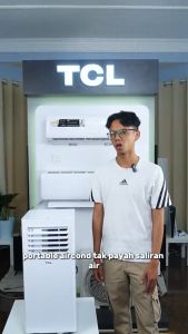 TCL 1.0HP Portable Air Conditioner with Remote Control Auto Evaporation Washable Filter TAC-09CPA/SL Penyaman Udara Mudahalih