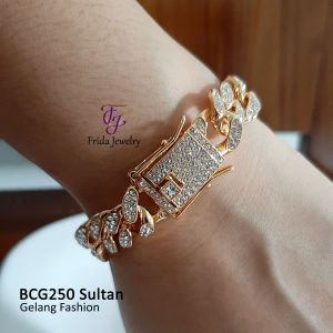 Gelang Sultan Rante Permata Mewah Muat di tangan besar cocok untuk pesta kondangan jalan-jalan Elegan Awet bcg250