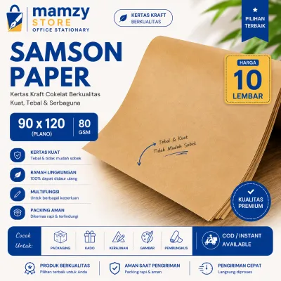 (1Pack 10 Lembar) Grosir Kertas Kraft samson Gh 80 gram coklat 90X120 cm TEBAL