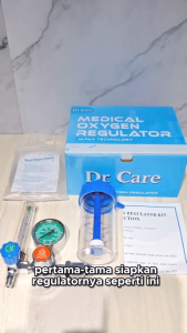 Tabung Oksigen 1m³ Komplit Trolly + Regulator Oksigen Lengkap Alat Medis Klinik Rumah Onemed